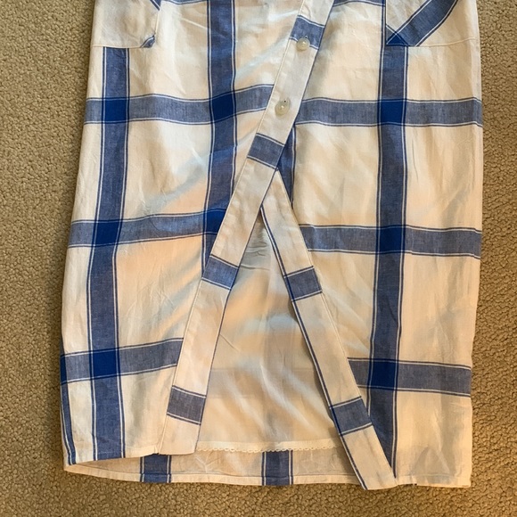 Anthro Maeve Linen Asymmetrical Button Skirt- Side Zipper-Decorative Side Tie - Picture 4 of 7